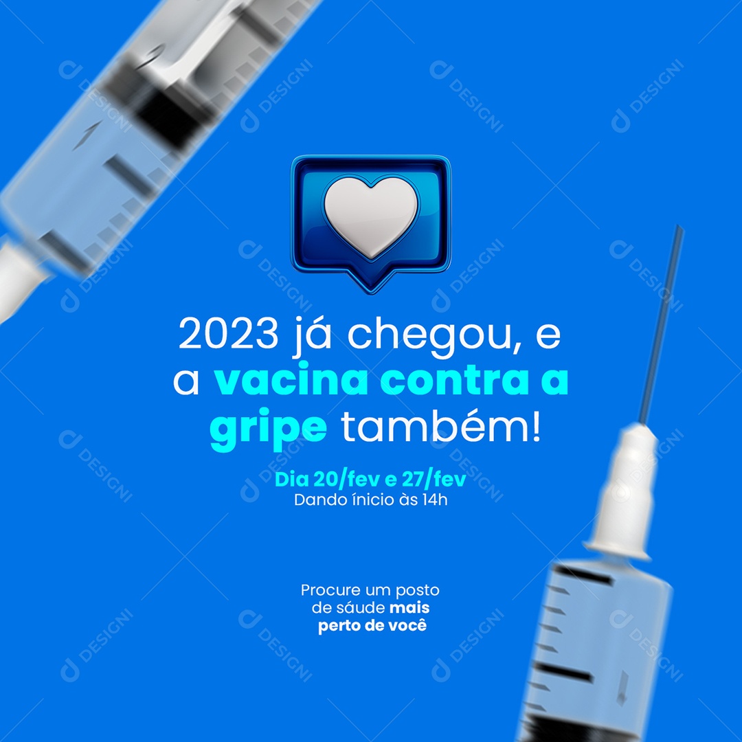 Vacinação 2023 A Vacina Contra a Gripe Social Media PSD Editável