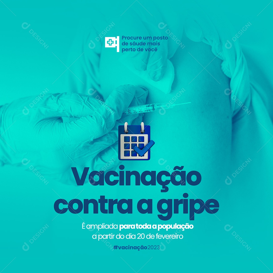 Vacinação Contra Gripe Vacinação 2023 Social Media PSD Editável