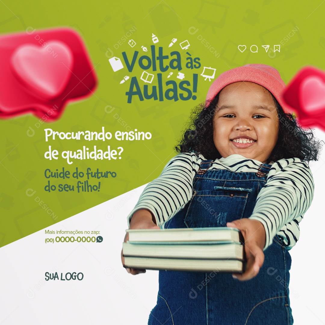 Cuide do Futuro do Seu Filho Volta Ás Aulas Social Media PSD Editável