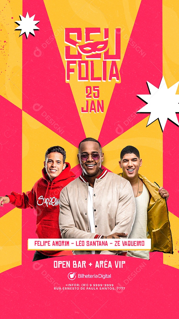 Story Seu Folia Felipe Amorim Zé Vaqueiro Léo Santana Flyers Social Media PSD Editável