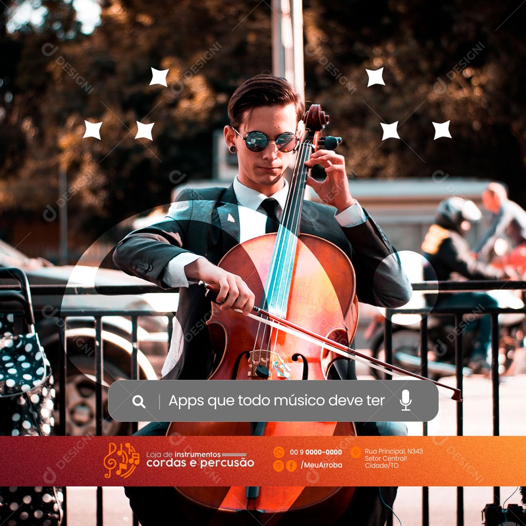 Loja de Instrumentos Musicais Social Media PSD Editável