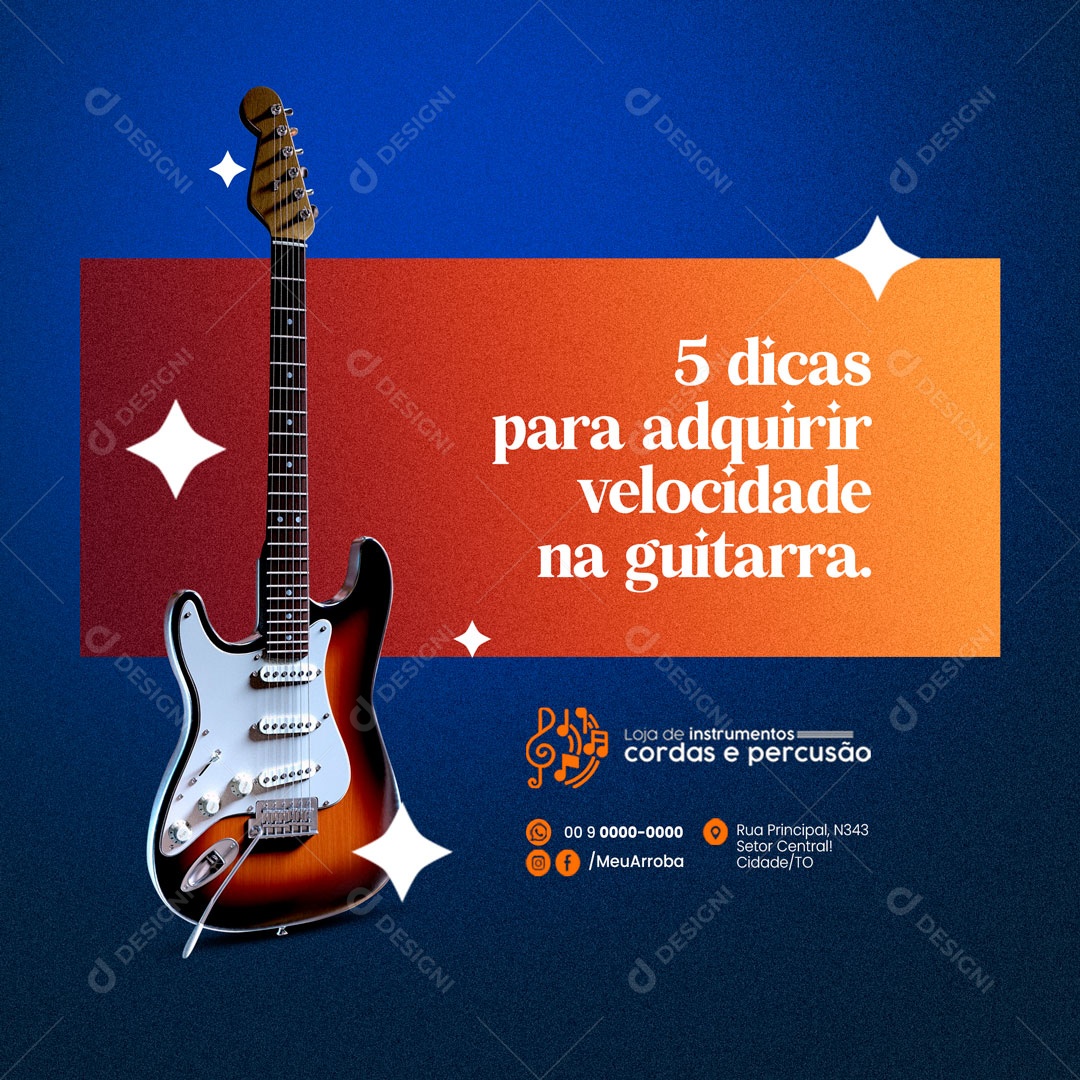 Loja de Instrumentos Musicais Social Media PSD Editável