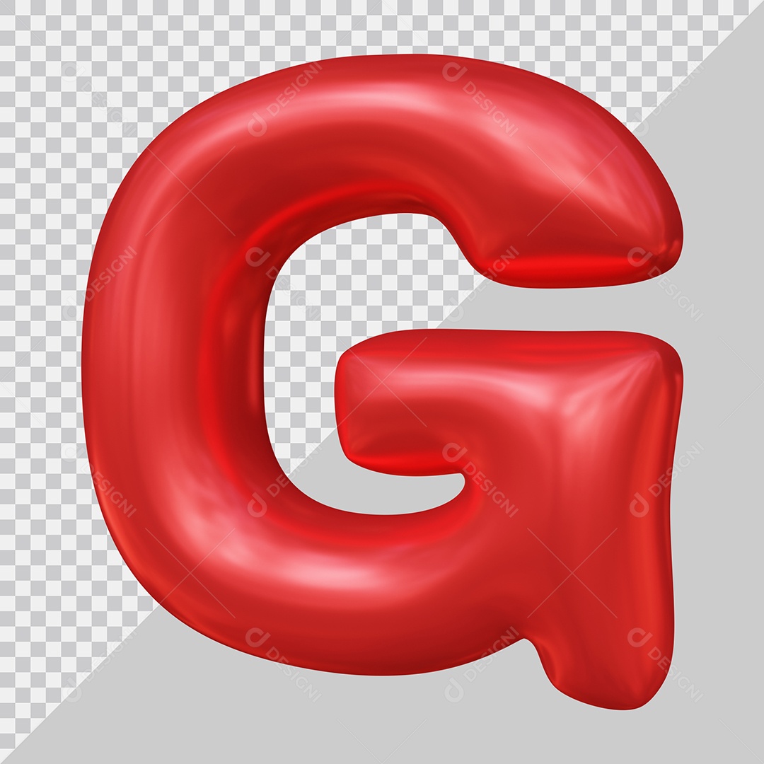 Elemento 3D Para Composição Letra G Maiúscula Vermelha PSD