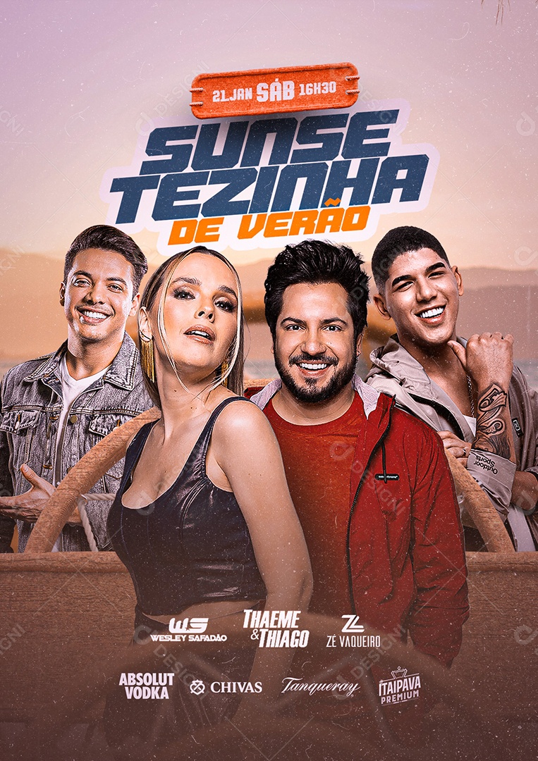 Sunsetezinha de Verão Flyers Social Media PSD Editável