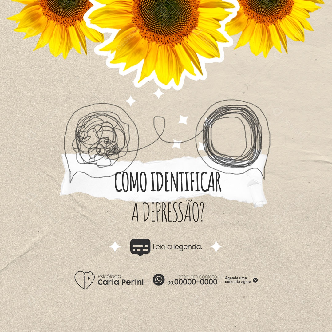 Como Identificar a Depressão? Clínica de Psicologia Social Media PSD Editável