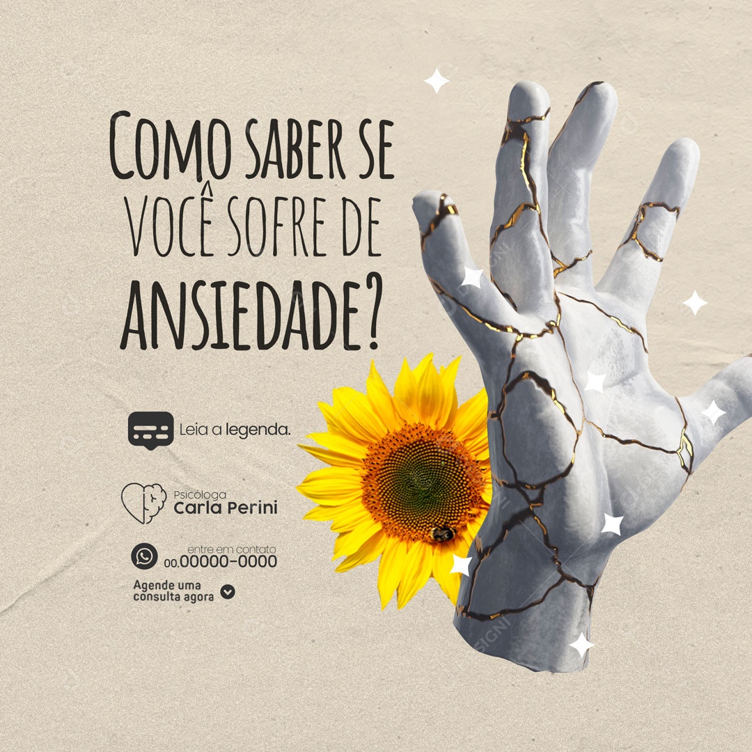 Como Saber se Você Sofre de Ansiedade? Clínica de Psicologia Social Media PSD Editável