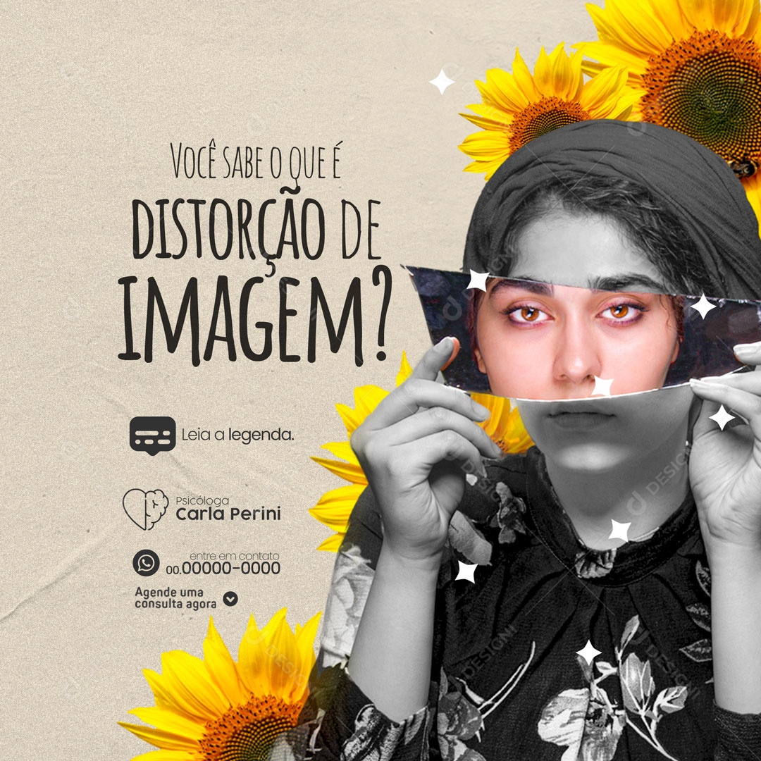 Você Sabe o Que é Distorção de Imagem? Clínica de Psicologia Social Media PSD Editável