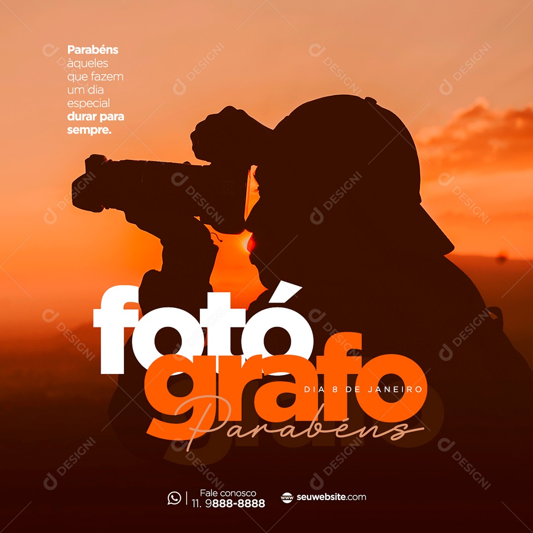 Post Dia do Fotógrafo Social Media PSD Editável