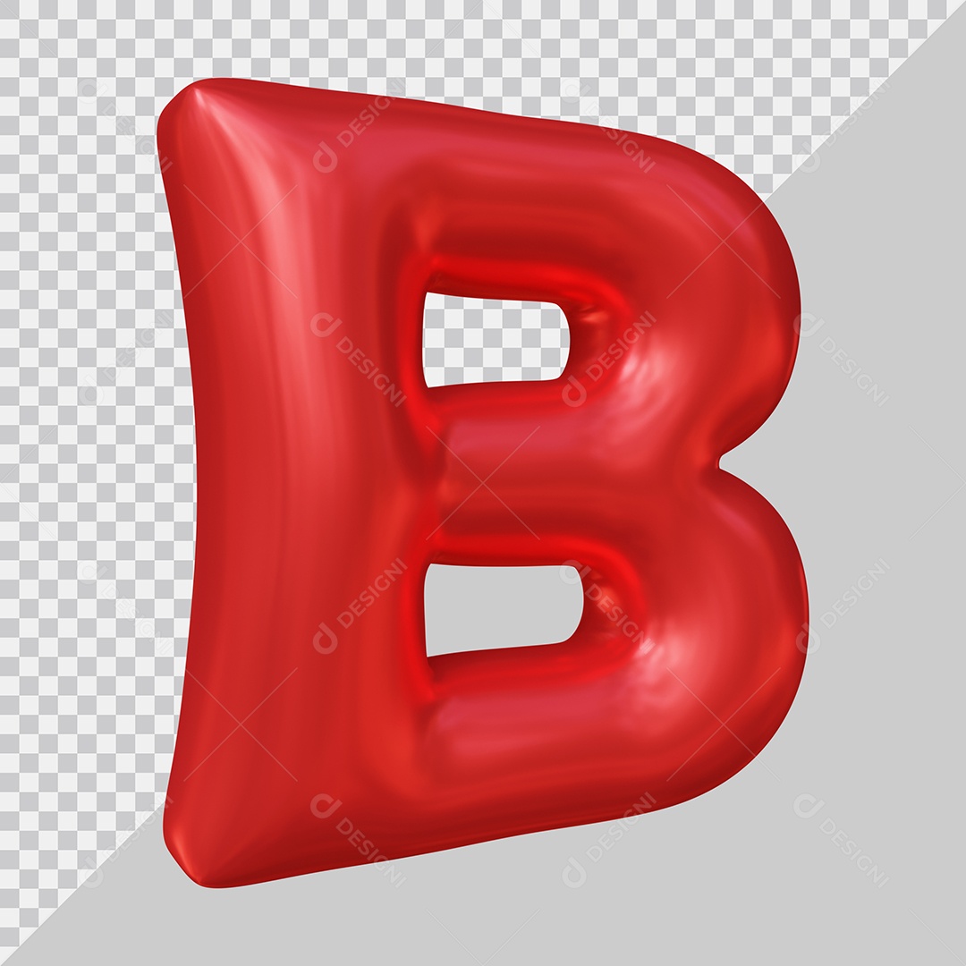 Letra B Vermelho Elemento 3D Para Composição PSD