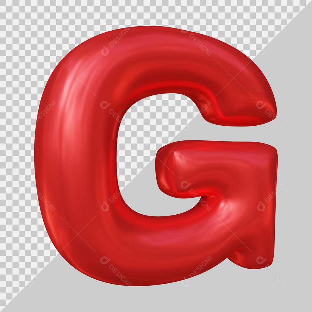 Letra G Vermelho Elemento 3D Para Composição PSD
