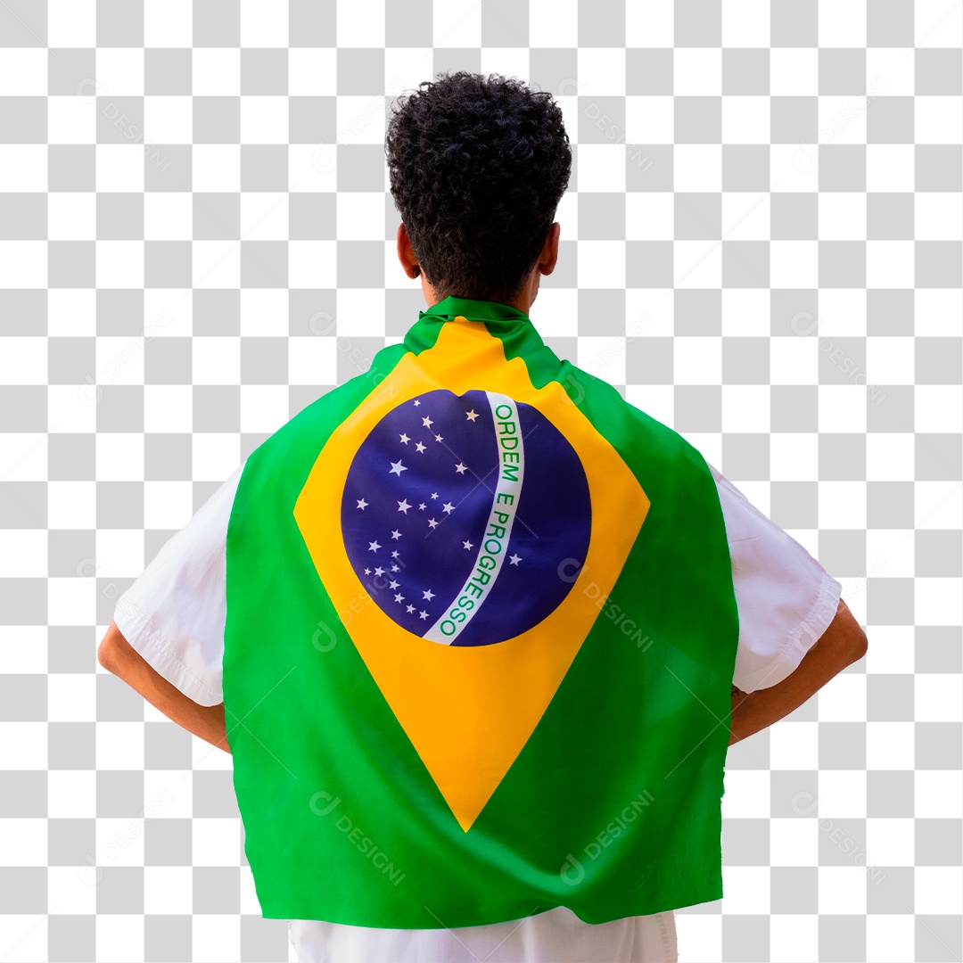 Homem Com Bandeira do Brasil Nas Costas Independência do Brasil PNG Transparente