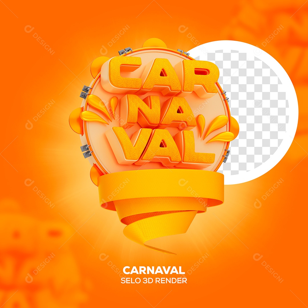 Selo 3D de Carnaval Para Composição PSD