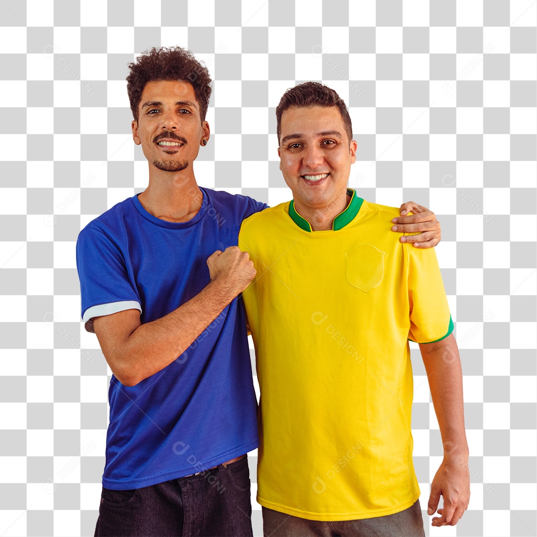 Concorrentes de Futebol Com Camisa Azul e Amarela PNG Transparente