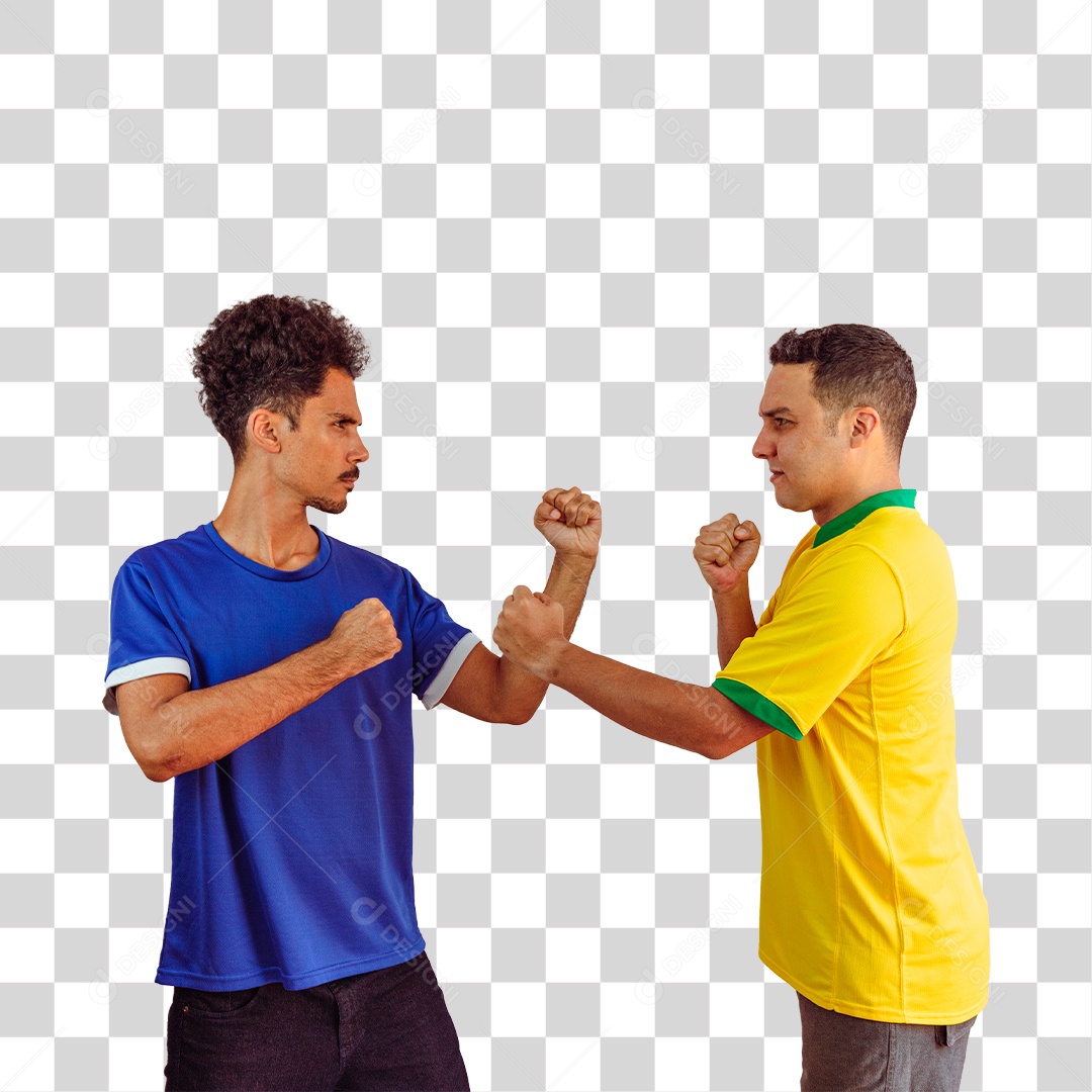 Concorrentes de Futebol Com Camisa Azul e Amarela PNG Transparente