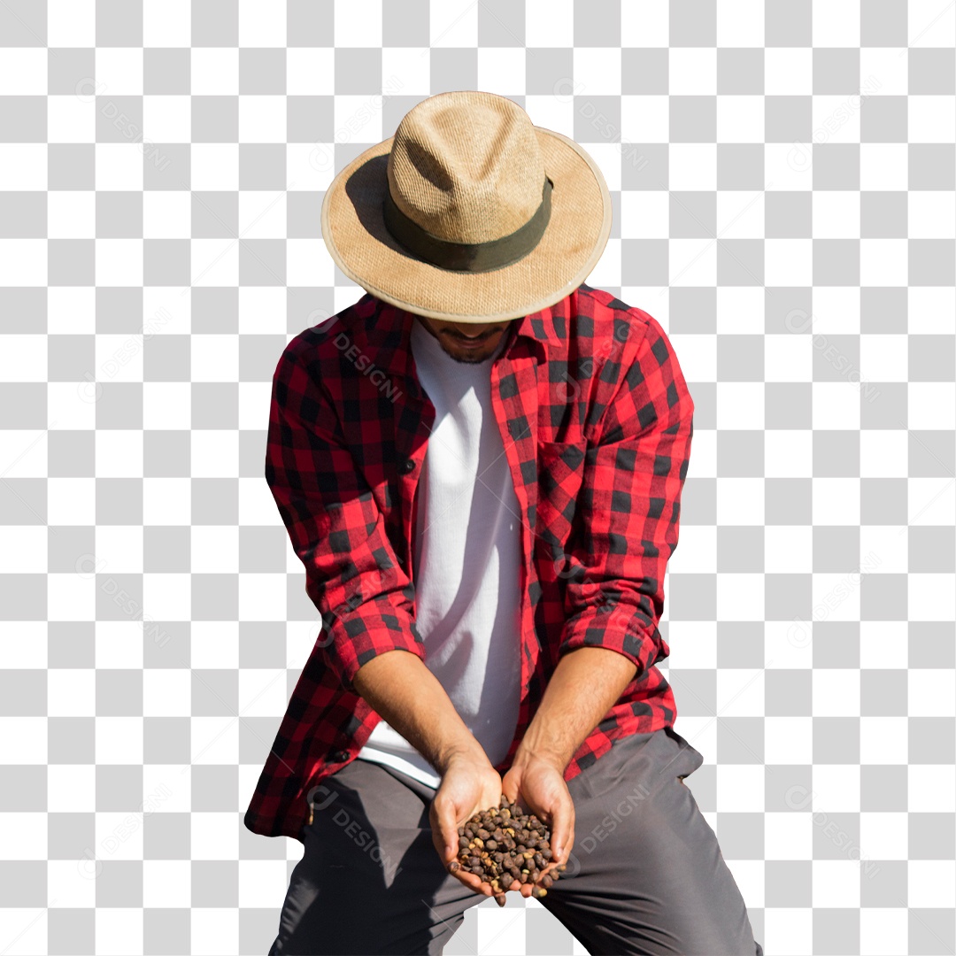 Agricultor Com Chapéu PNG Transparente