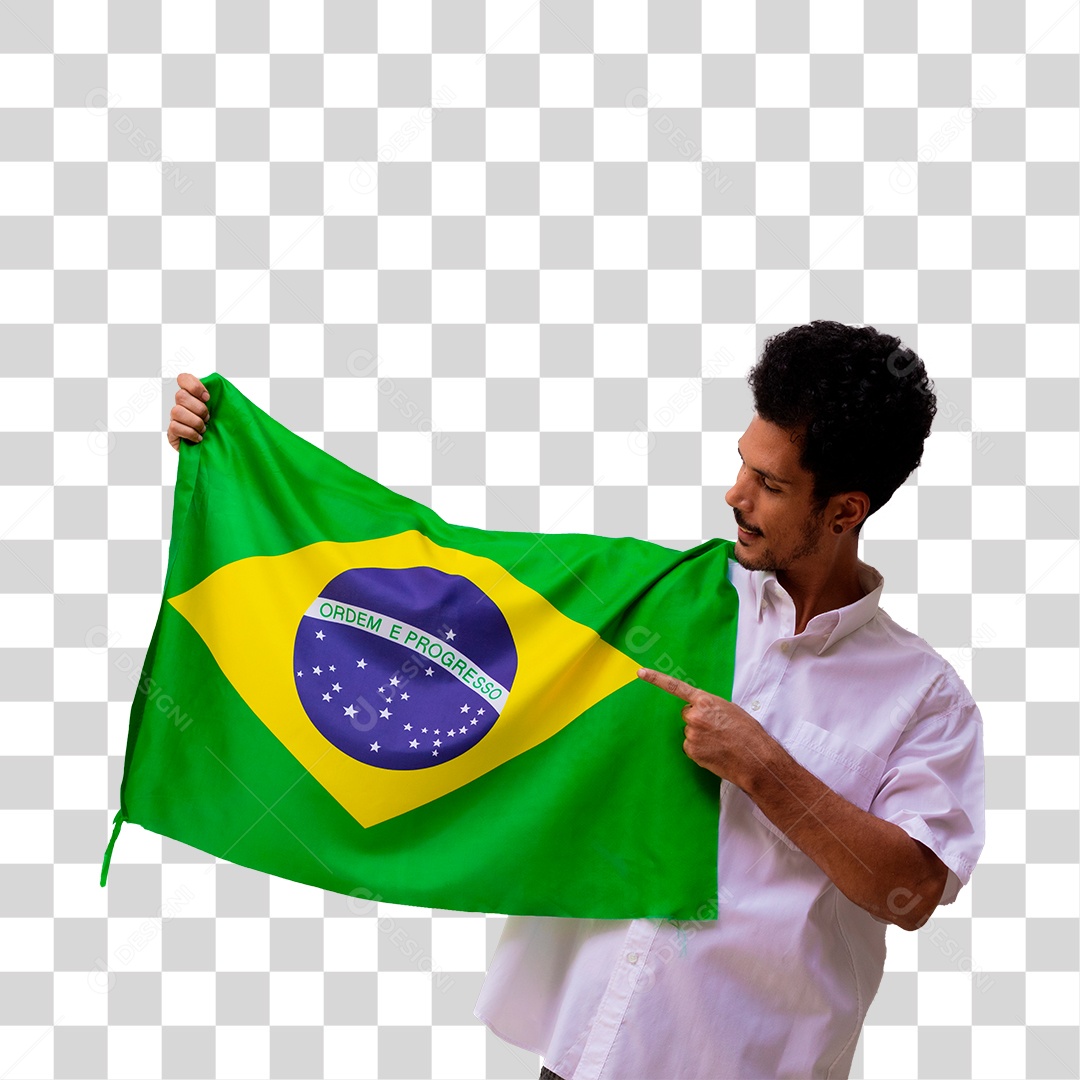 Homem Com Bandeira do Brasil Independência do Brasil PNG Transparente