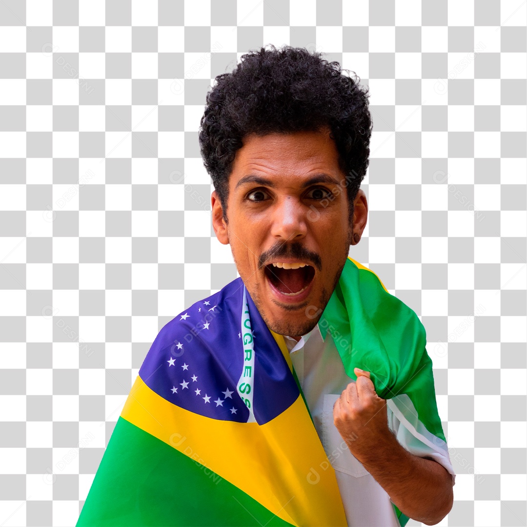 Homem Com Bandeira do Brasil Nas Costas Independência do Brasil PNG Transparente