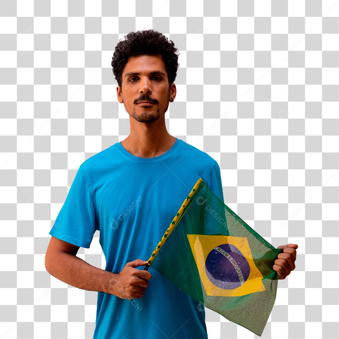 Homem Com Bandeira do Brasil Independência do Brasil PNG Transparente