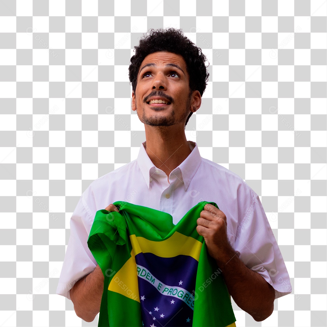 Homem Com Bandeira do Brasil Independência do Brasil PNG Transparente