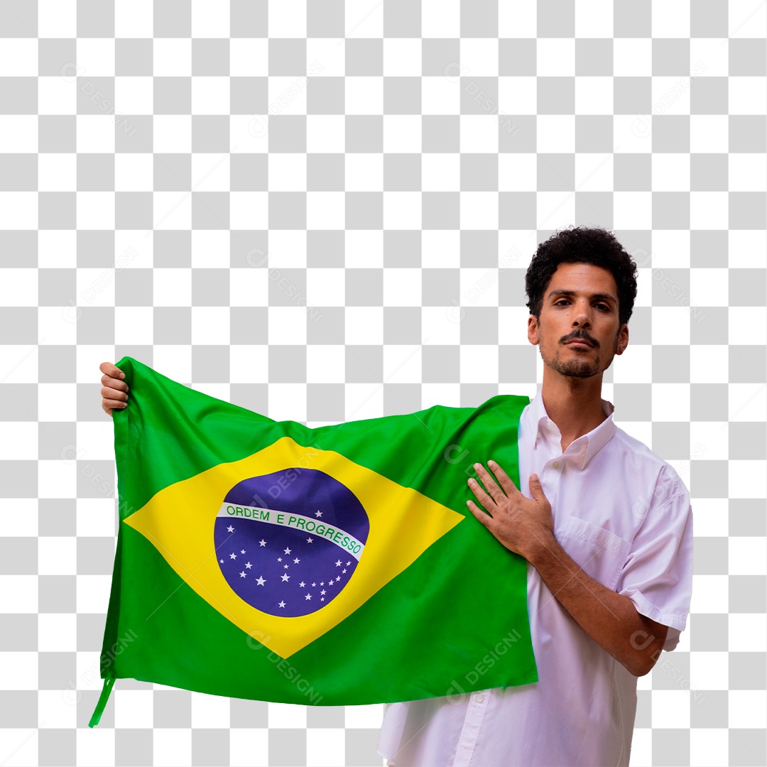 Homem Com Bandeira do Brasil Independência do Brasil PNG Transparente