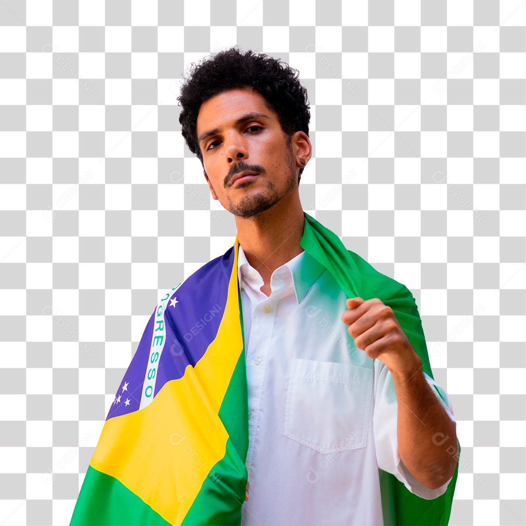 Homem Com Bandeira do Brasil Independência do Brasil PNG Transparente
