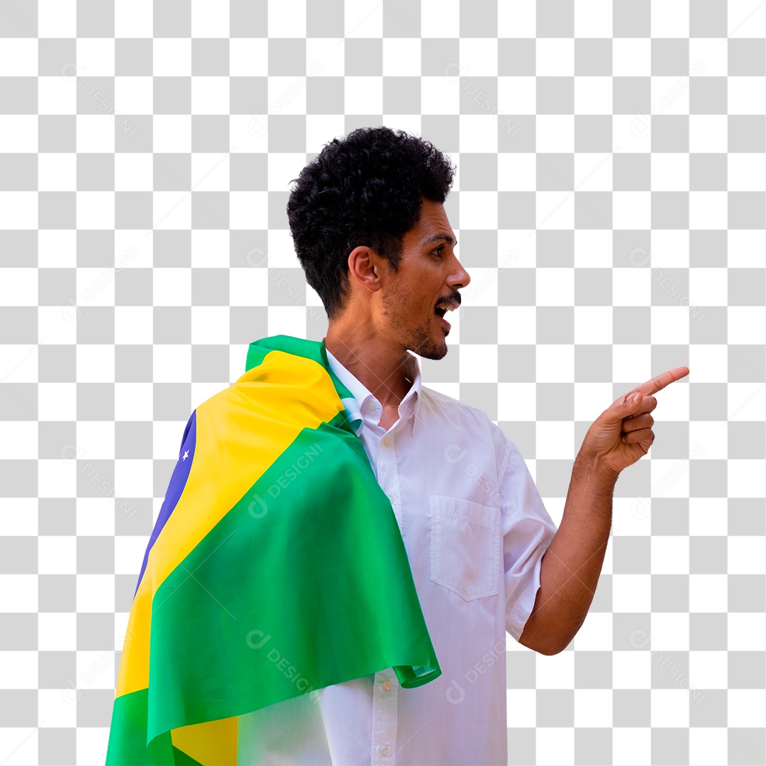 Homem Com Bandeira do Brasil Nas Costas Independência do Brasil PNG Transparente