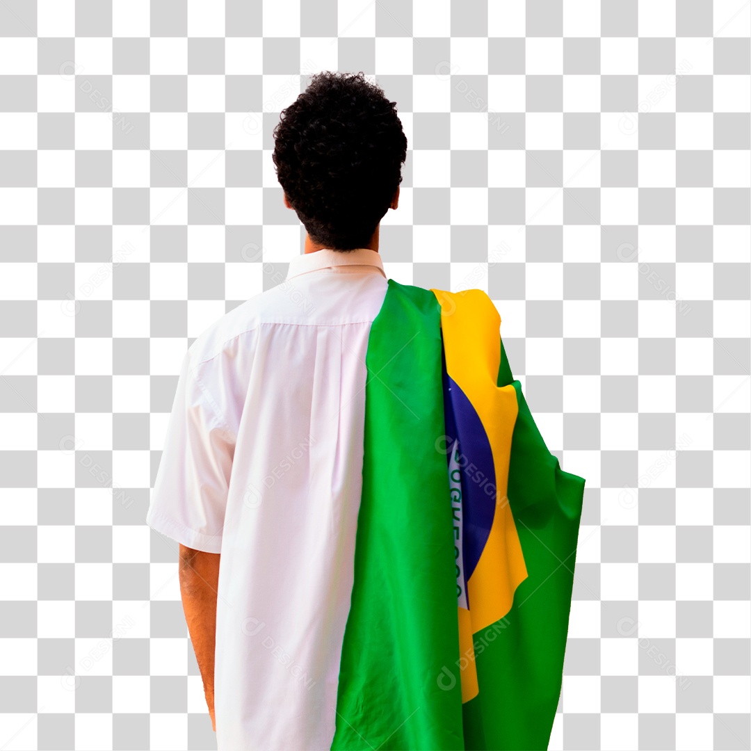 Homem Com Bandeira do Brasil Nas Costas Independência do Brasil PNG Transparente