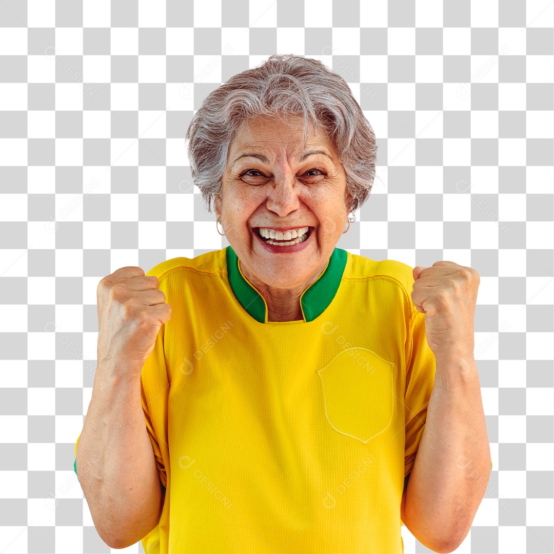 Torcedora de Futebol Torcendo Pelo Seu Time Brasil PNG Transparente