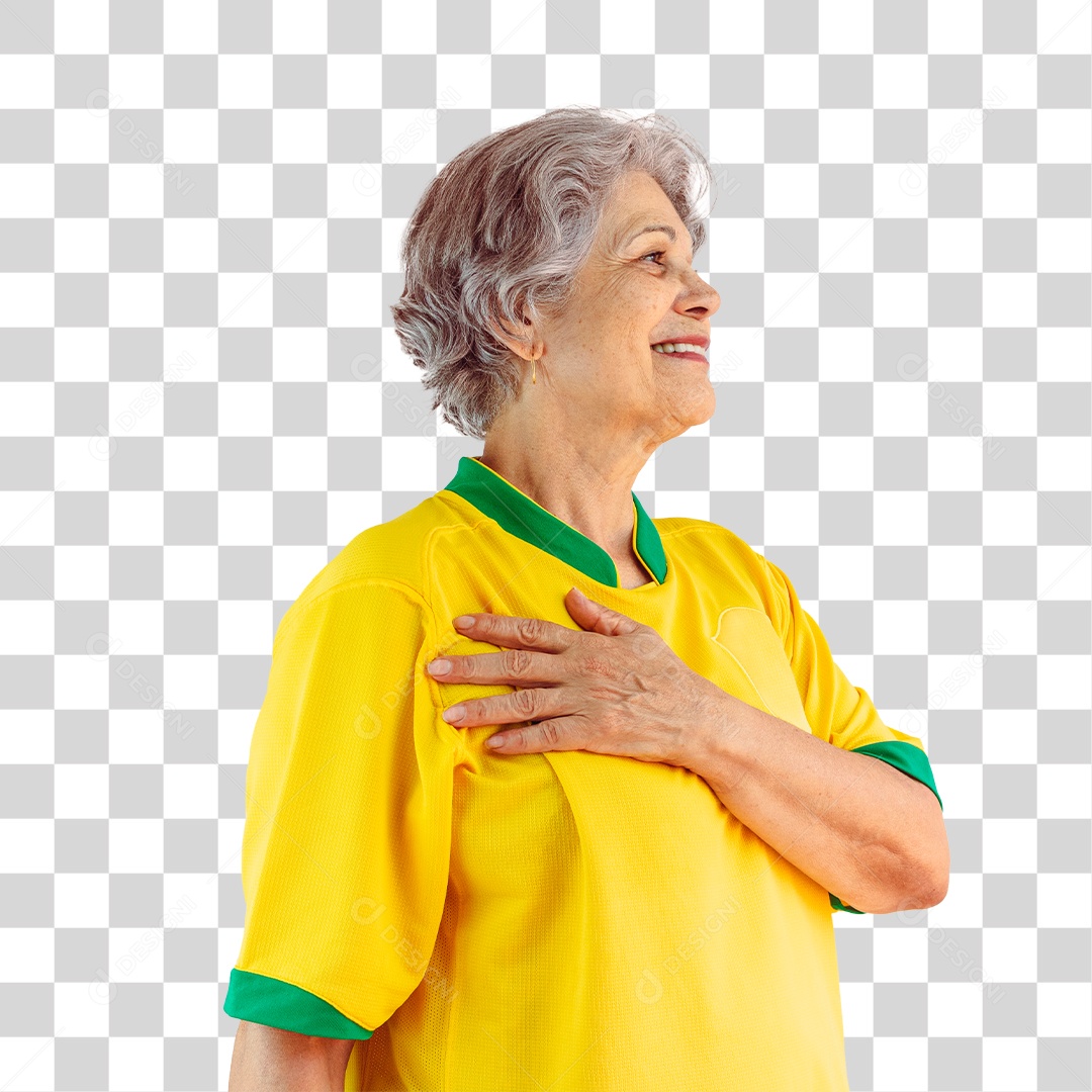 Torcedora de Futebol Torcendo Pelo Seu Time Brasil PNG Transparente