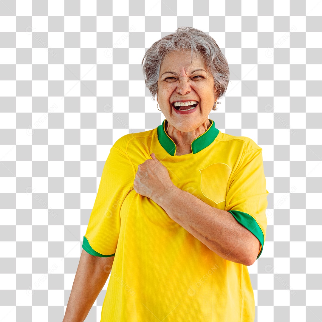 Torcedora de Futebol Torcendo Pelo Seu Time Brasil PNG Transparente