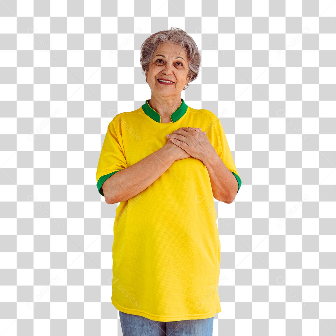 Torcedora de Futebol Torcendo Pelo Seu Time Brasil PNG Transparente
