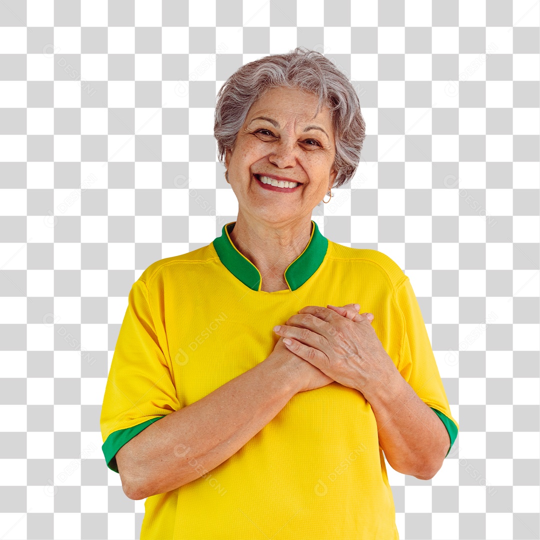 Torcedora de Futebol Torcendo Pelo Seu Time Brasil PNG Transparente