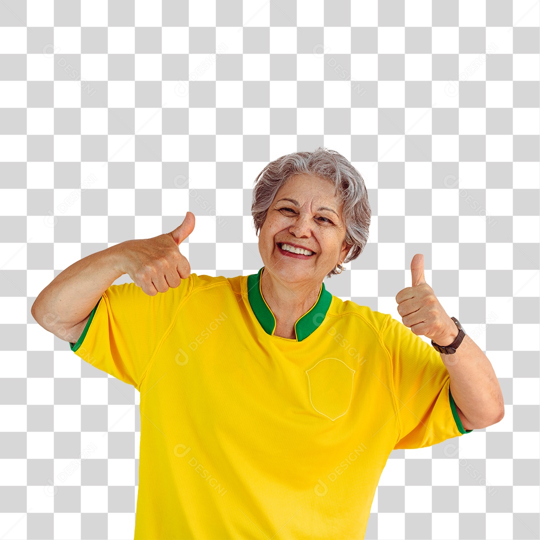 Torcedora de Futebol Torcendo Pelo Seu Time Brasil PNG Transparente