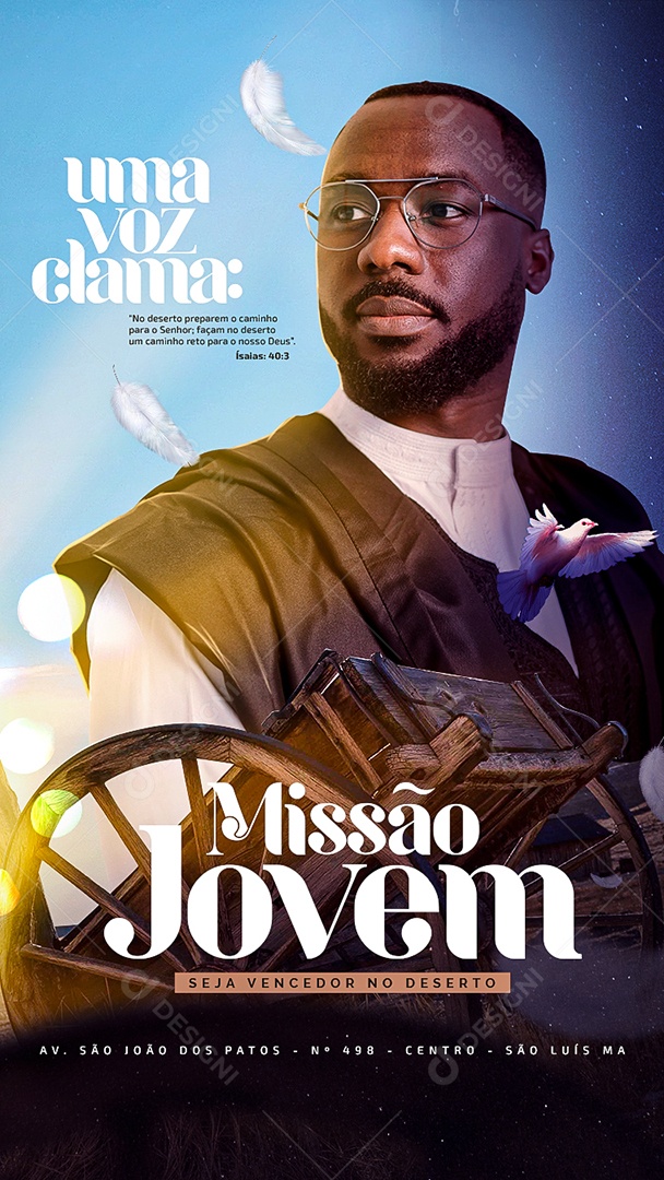 Flyer Gospel Missão Jovem Story Social Media PSD Editável