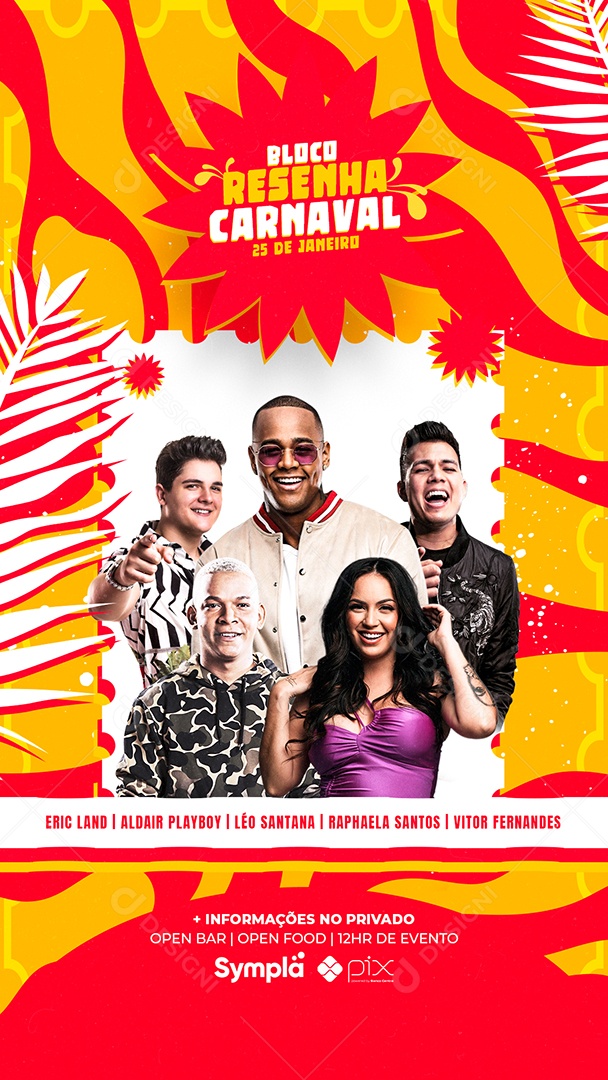 Story Bloco Resenha Carnaval Flyers Social Media PSD Editável