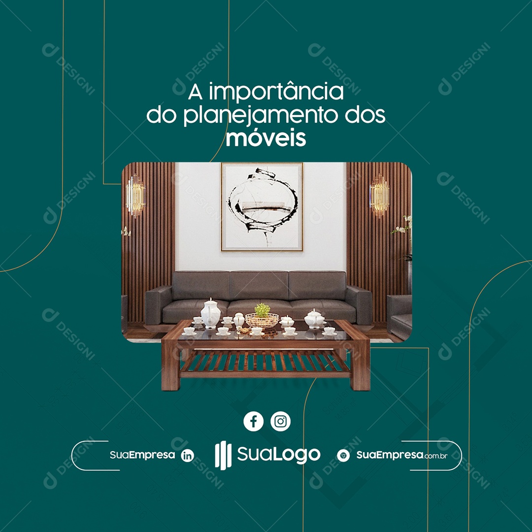 A Importância do Planejamento dos Móveis Arquitetura Social Media PSD Editável