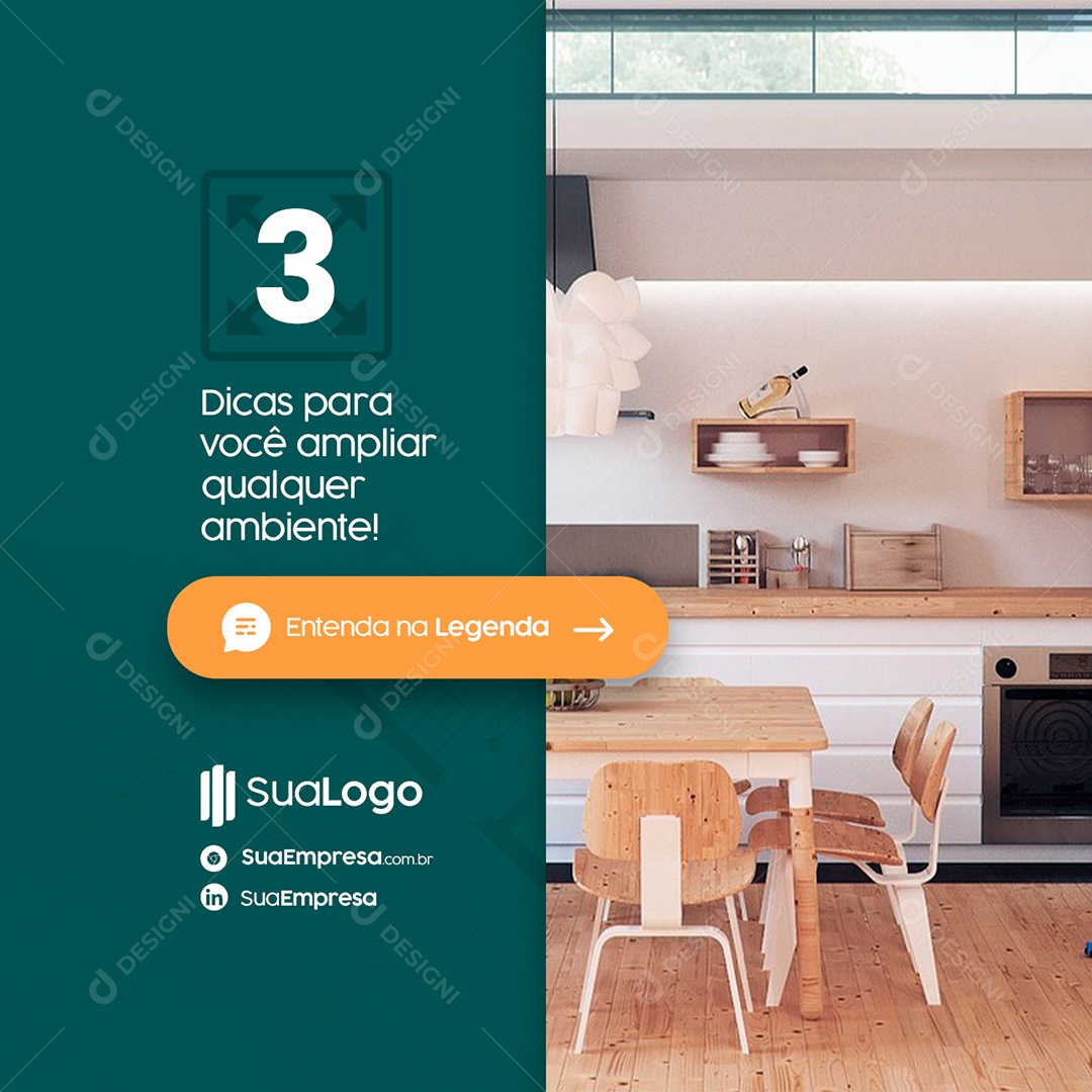 Social Media 3 Dicas para Você Ampliar Qualquer Ambiente Arquitetura Social Media PSD Editável