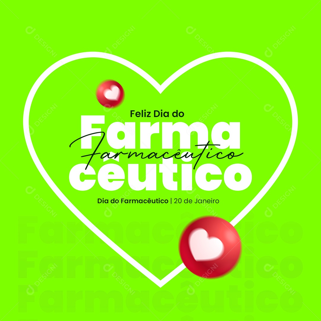 Feliz Dia do Farmacêutico 20 de Janeiro Social Media PSD Editável