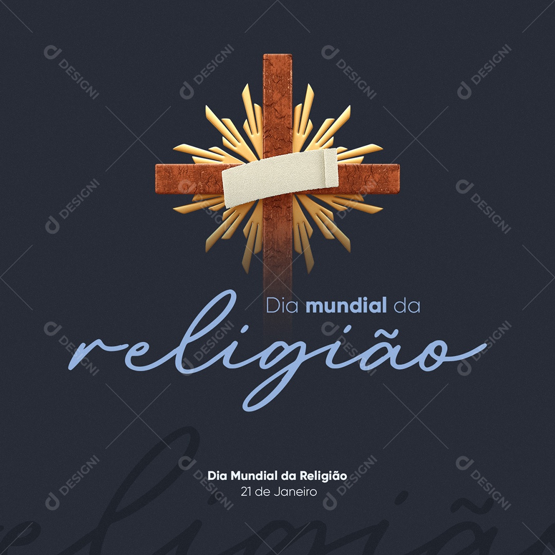 Social Media Dia Mundial da Religião 21 de Janeiro PSD Editável