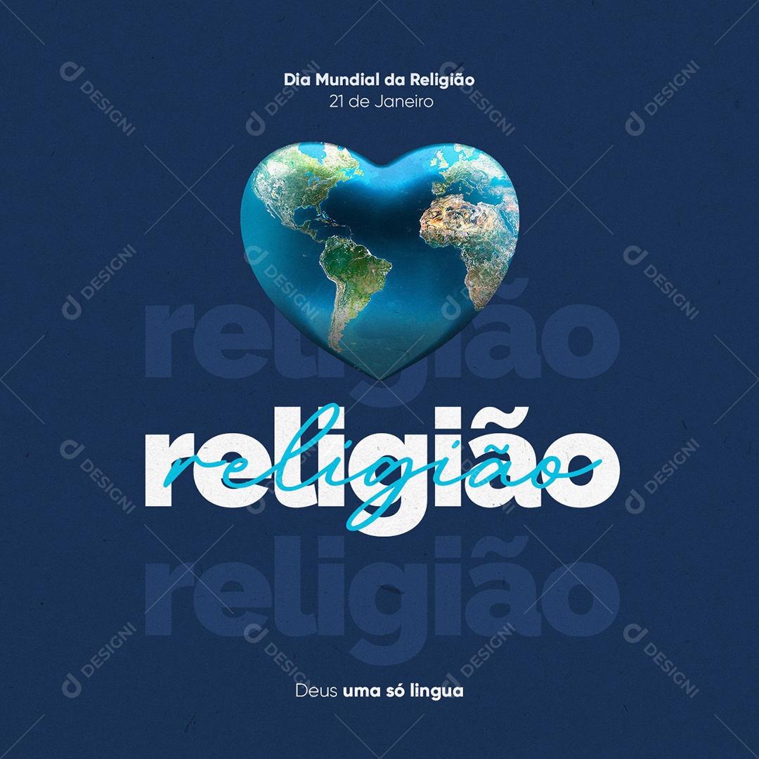 Dia Mundial da Religião 21 de Janeiro Social Media PSD Editável