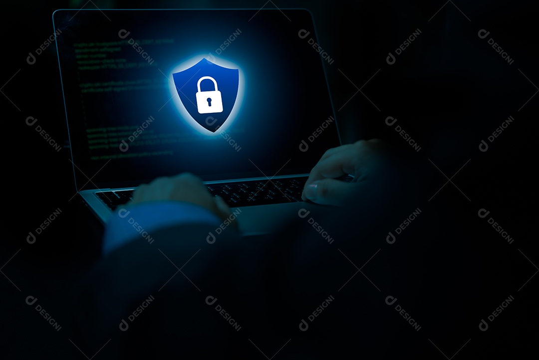 bloqueio de roubo de identidade para proteger contra golpes cibernéticos