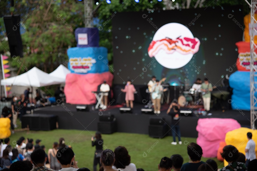 Fundo desfocado Conceito de festa festival ao ar livre