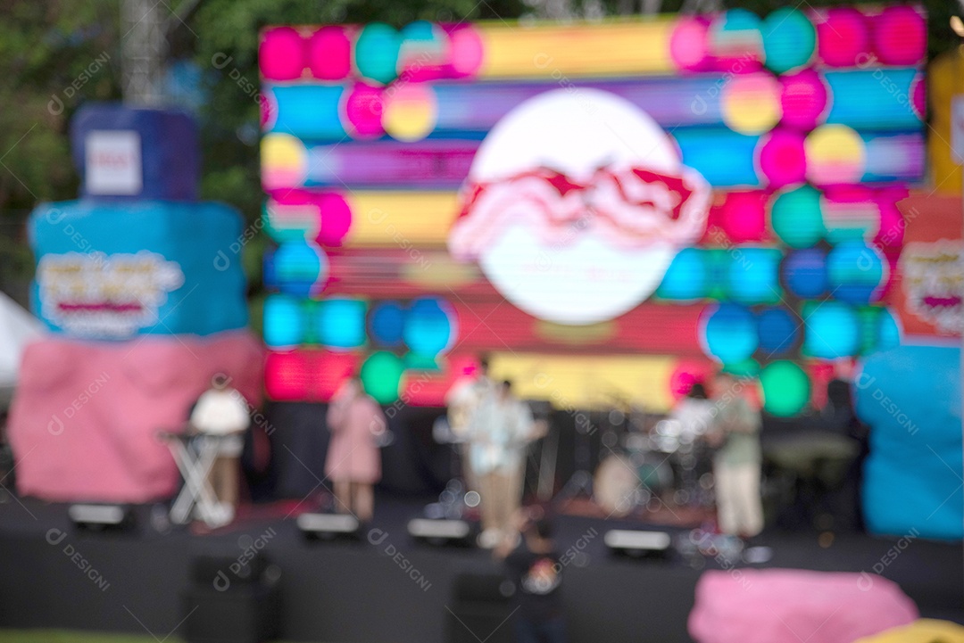 Fundo desfocado Conceito de festa festival ao ar livre
