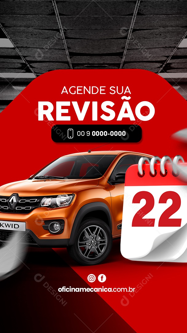 Story Agende Sua Revisão Oficina Mecânica Social Media PSD Editável