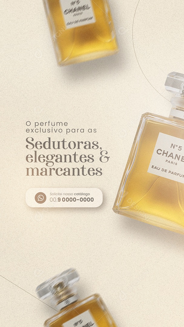 Story O Perfume Exclusivo para as Sedutoras Elegantes Perfumaria Social Media PSD Editável