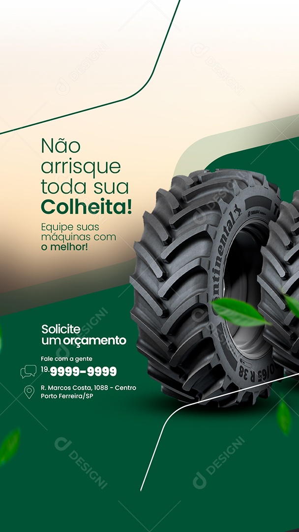 Story Não Arrisque Toda sua Colheita Peças Agropecuária Social Media PSD Editável