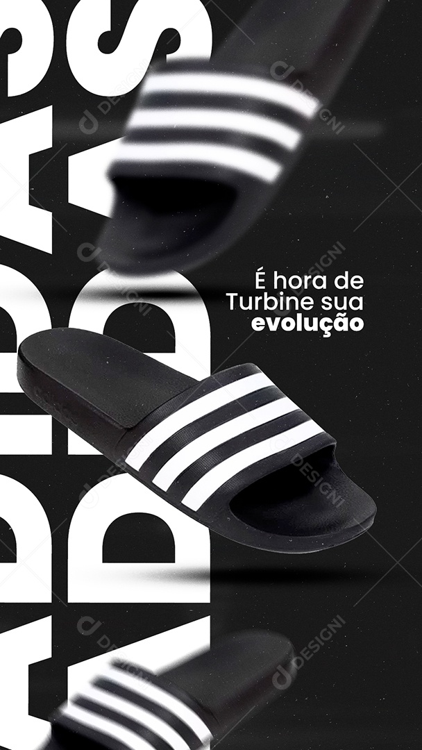 Story Turbine sua Evolução Adidas Loja de Chinelos Social Media PSD Editável