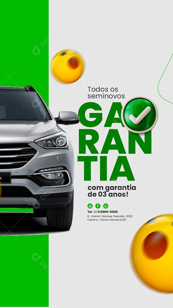 Story Todos os Seminovos Garantia Concessionária Social Media PSD Editável
