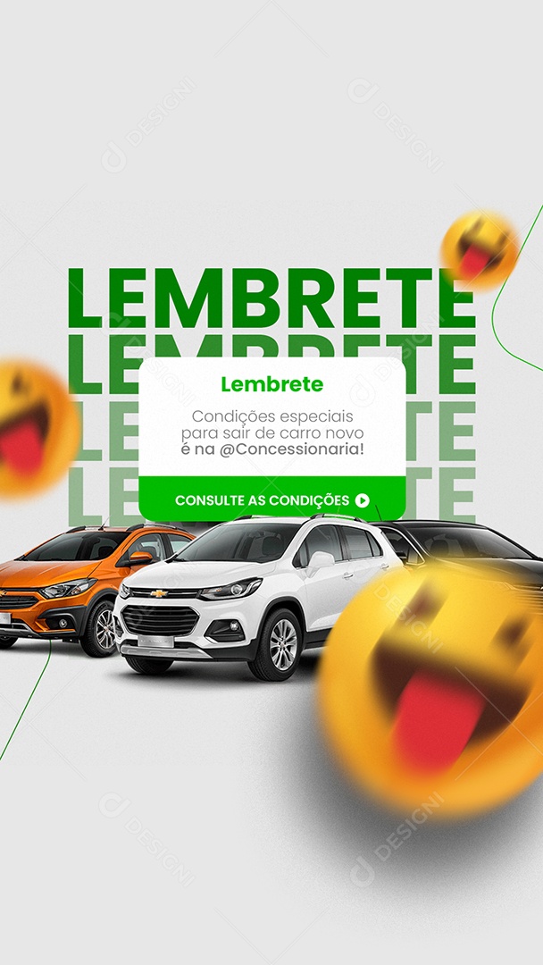 Story Lembrete Condições Especiais Concessionária Social Media PSD Editável
