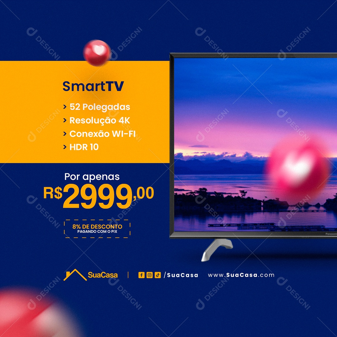 Smart TV Por Apenas 2999,00 Lojas De Móveis  Social Media PSD Editável